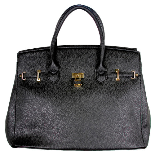 Alyssa Designer Inspired Faux Leather Satchel Padlock Style Shoulder Handbag