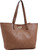 Tan Classic Soft Faux Leather Celebrity Fashion Tote Handbag Purse