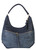 Navy Contrast Fade Wash Soft Faux Leather Shoulder Fashion Handbag hobo Purse