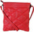 Red Quilt Pattern Soft Faux Leather Crossbody Messenger Shoulder Bag Handbag Purse