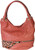 Dark Pink Faux Leather Patch of Leopard Print Shoulder Bag  Hobo Purse Handbag