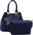 2 for 1 Handbag Set Navy Faux Leather Designer Shopping Tote and Cosmetic/Mini-Handbag Purse Shoulder bag