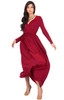 Long Sleeve Dressy V-Neck Semi Formal Evening Maxi Dress Gown - GMD001