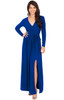 KOH KOH Long Sleeve Cocktail Slit Gown Maxi Dress - NT176