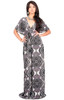 KOH KOH Kimono Sleeve V-Neck Printed Maxi Dress - DAN001_A034