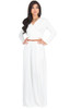 KOH KOH Long Sleeves V-Neck Flowy Maxi Dress - NT021