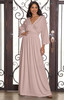 Long 3/4 Sleeve V-Neck Dressy Fall Maxi Dress Gown Abaya - NT023