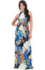 KOH KOH Floral Print Sleeveless Summer Maxi Dress - NT039