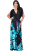 KOH KOH Sleeveless V-neck Floral Print Maxi Dress - NT067