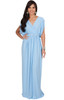 Grecian Short Sleeve Empire Waist Maternity Long Maxi Dress Gown NT144