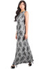 KOH KOH Sleeveless Floral Print Lace Maxi Dress - NT289_A036