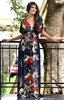 KOH KOH V-neck Long Kaftan Sexy Print Maxi Dress - DAN001