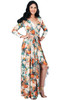 KOH KOH Long Sleeve Floral Casual Maxi Dress Gown - NT314_B091