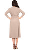 KOH KOH Swing Knee Length Casual 3/4 Sleeve Day Midi Dress - NT310