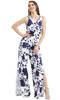 KOH KOH Womens Floral Pattern Long Pants Jumpsuit - NT147_B105