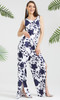 KOH KOH Womens Floral Pattern Long Pants Jumpsuit - NT147_B105
