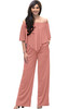 KOH KOH Womens Long Pant Strapless Off Shoulder Pocket One Piece Jumpsuit Outfit - NT384