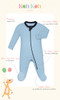 KOH KOH Kids Baby Cotton Color Block Long Sleeve Two Way Zip Footie One Piece - KK005_TT