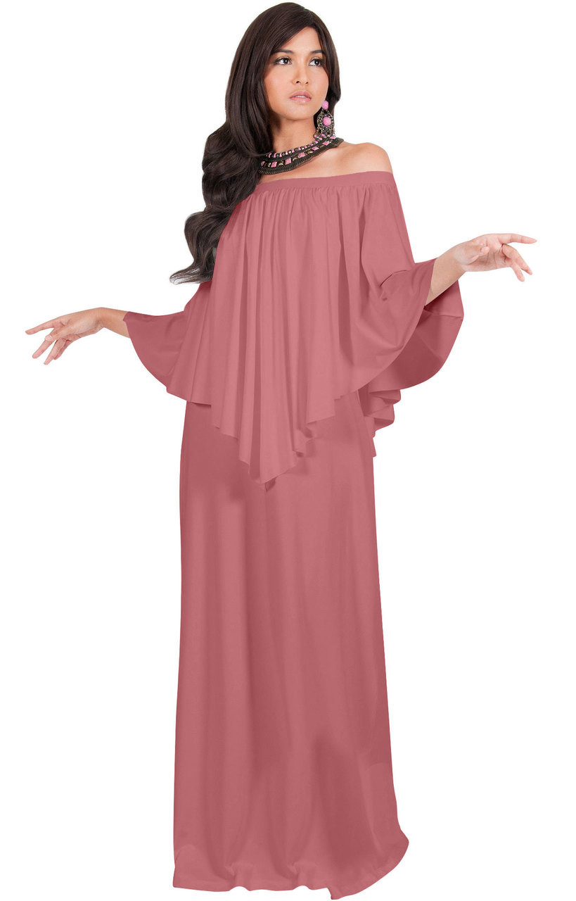 Maxi Dresses Long Off Shoulder Strapless Dressy Cocktail Gown - NT059 - KOH  KOH® Women's Clothing