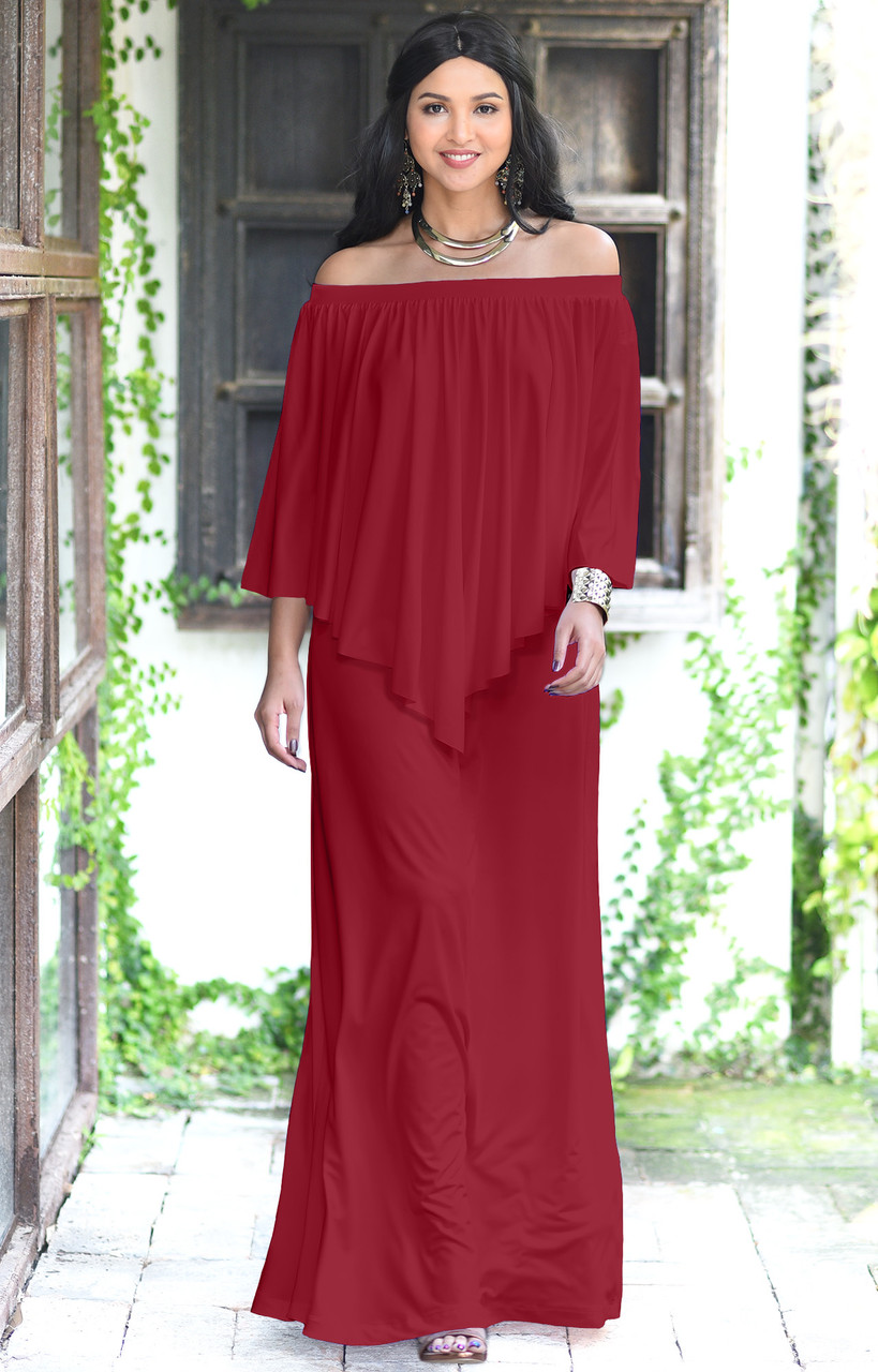 chinese dress ladies Blue Melange Loose Linen Maxi Dress from NikkaPlace main image 0
