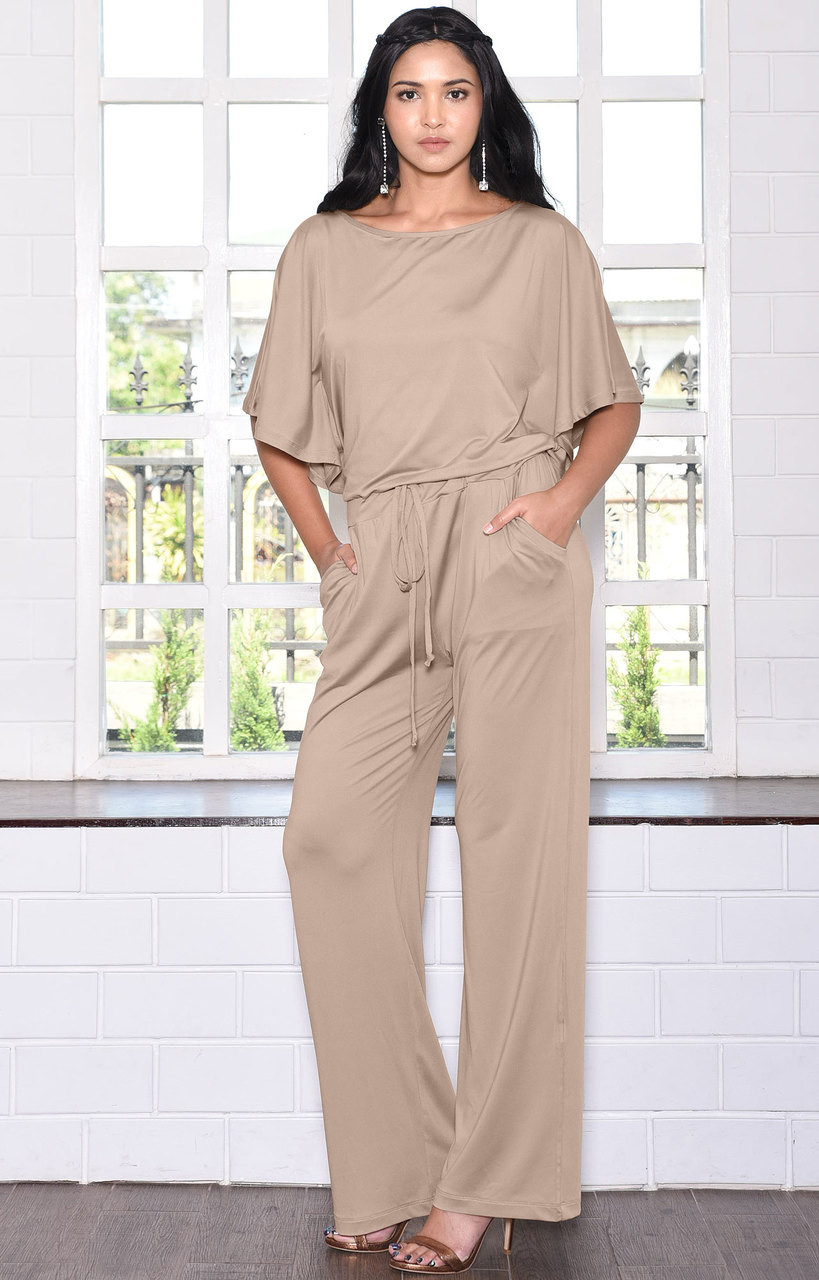 KOH KOH Short Sleeve Casual Pantsuit 