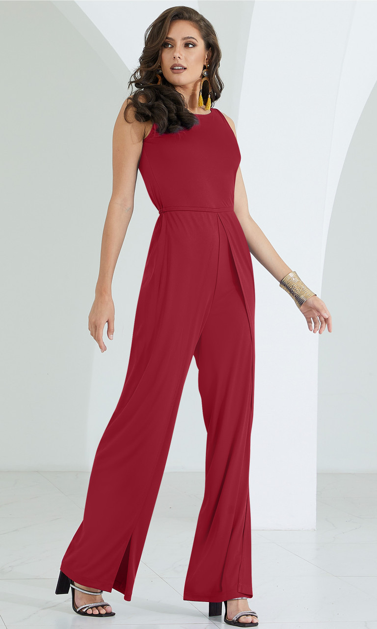 KOH KOH Womens Sleeveless Cocktail Wide Leg One Piece Jumpsuit