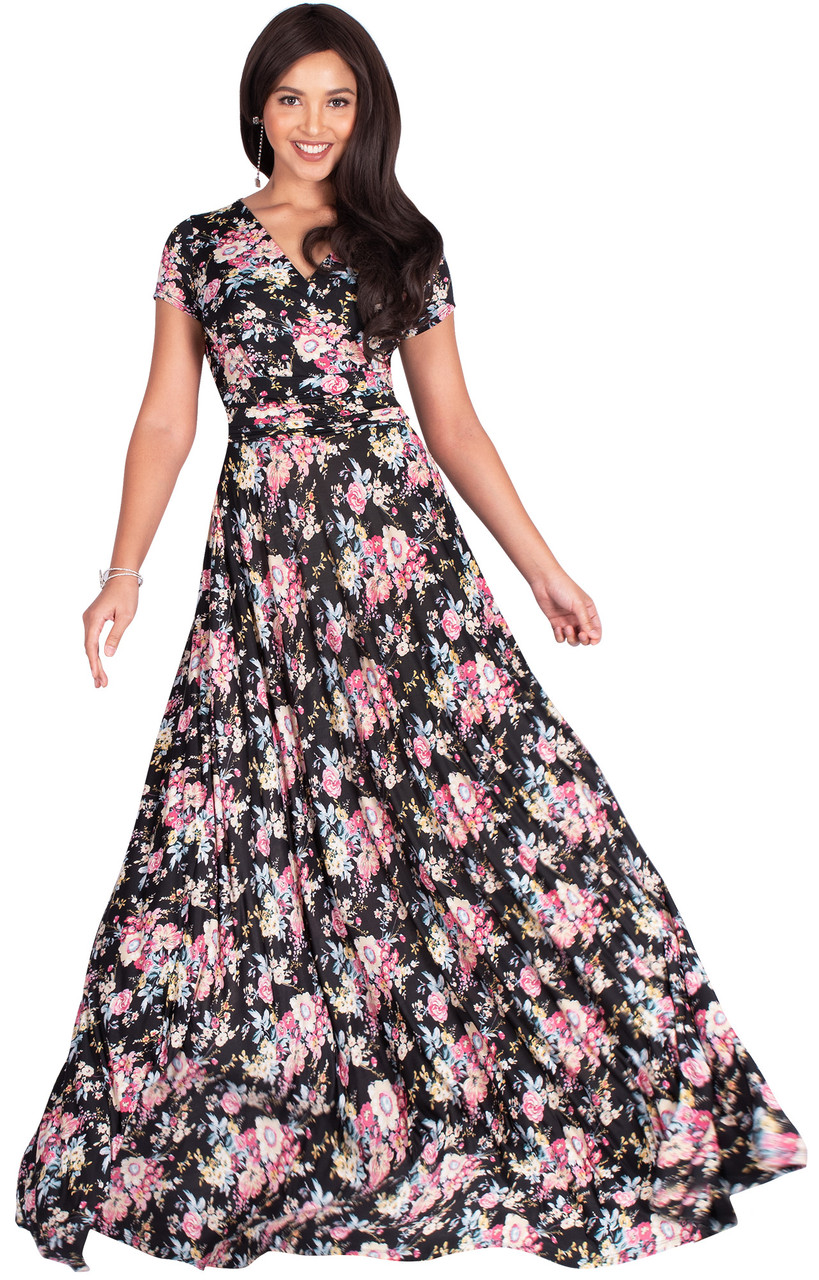 Modest floral shop maxi dress