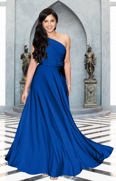 Long Flowy Convertible Wrap Formal Bridesmaid Maxi Dress Gown - NT011