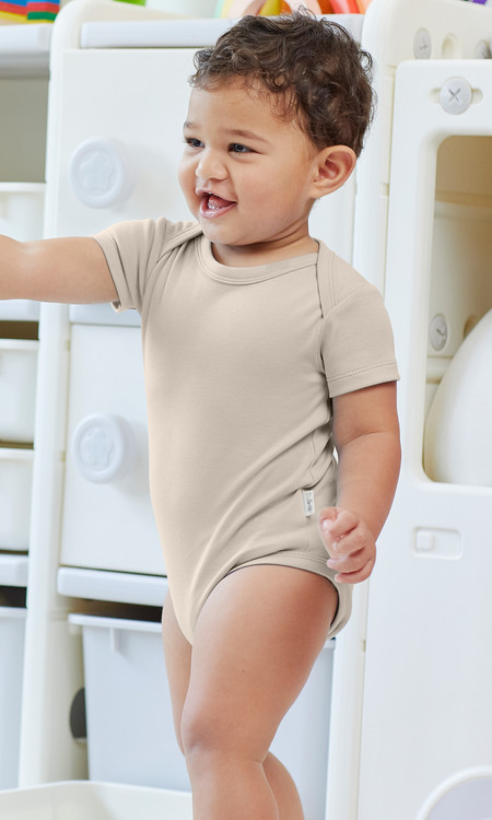 KOH KOH Kids Short Sleeve Cotton Solid Lap Shoulder Baby