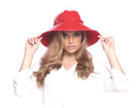 Vinrella Rain and Sun Hat - Red Patent