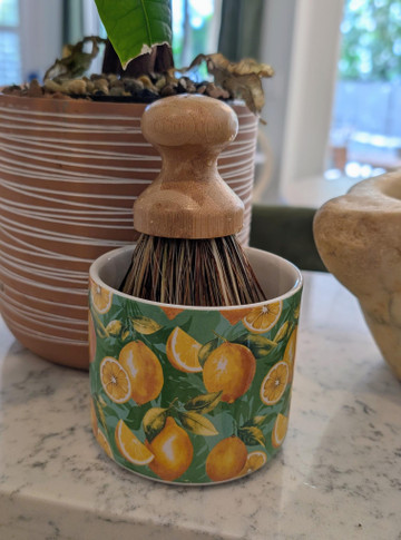 Ceramic Crock Soap Dish Lemon Love