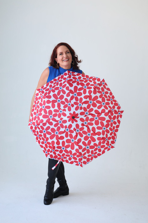 Cherry Pop Red Floral Bottle Umbrella