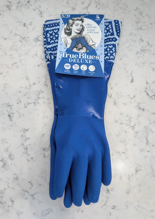 True Blues Deluxe Dishwashing Gloves Italian Tile