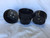 Lot of 10, Five Inch Black Plastic Bulb Pans