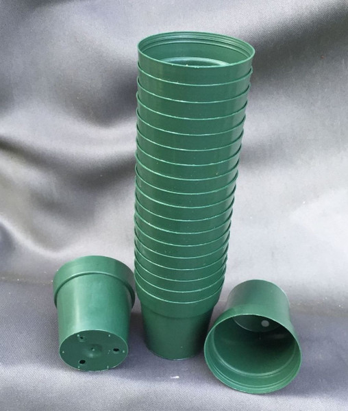 Green Round 2" Plastic Flower Pots