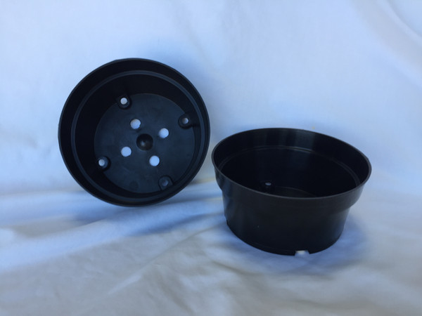 Two Black Plastic Bulb Pans