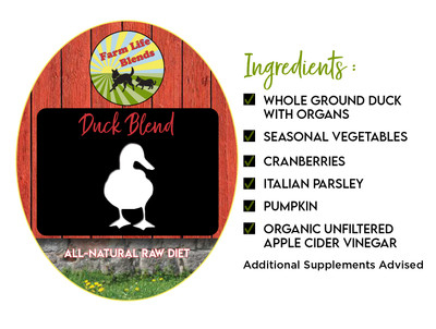 Ingredients: Whole Ground Duck, Duck Organs, Season Veggies, Cranberries, Pumpkin, Parsley, Apple Cider Vinegar.