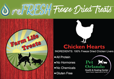 ReFresh Freeze Dried Chicken Hearts - (Select 4oz or 8oz)