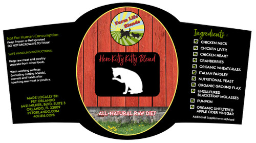 FarmLife Here Kitty Kitty Raw Blend - Frozen (Select 1, 2 or 4 Pound Container Below)