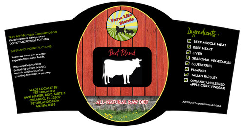 FarmLife Beef Raw Blend - Frozen (Select 1, 2 or 4 Pound Container Below)