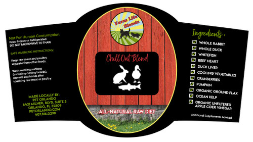 FarmLife Chill Out Raw Blend - Frozen (Select 1, 2 or 4 Pound Container Below)