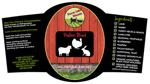 FarmLife Pasture Raw Blend - Frozen (Select 1 or 2 Pound Container Below)