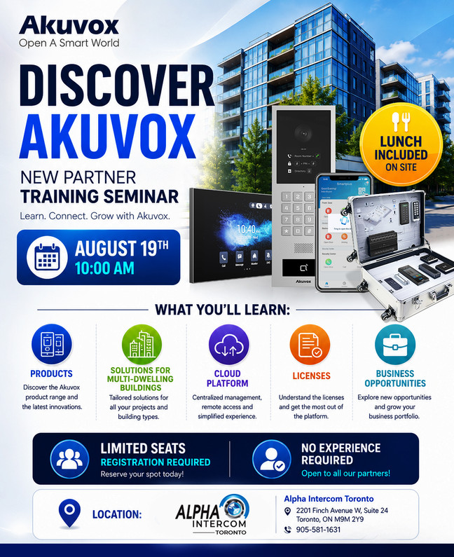 Discover Akuvox: Free Partner Training Seminar in Toronto | August 19th, 2026