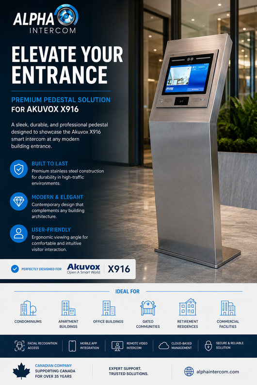 Premium Stainless Steel Pedestal for Akuvox X916 | Alpha Intercom