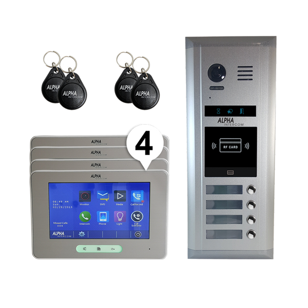 Intercom video kit 4 apt Touchscreen Monitor