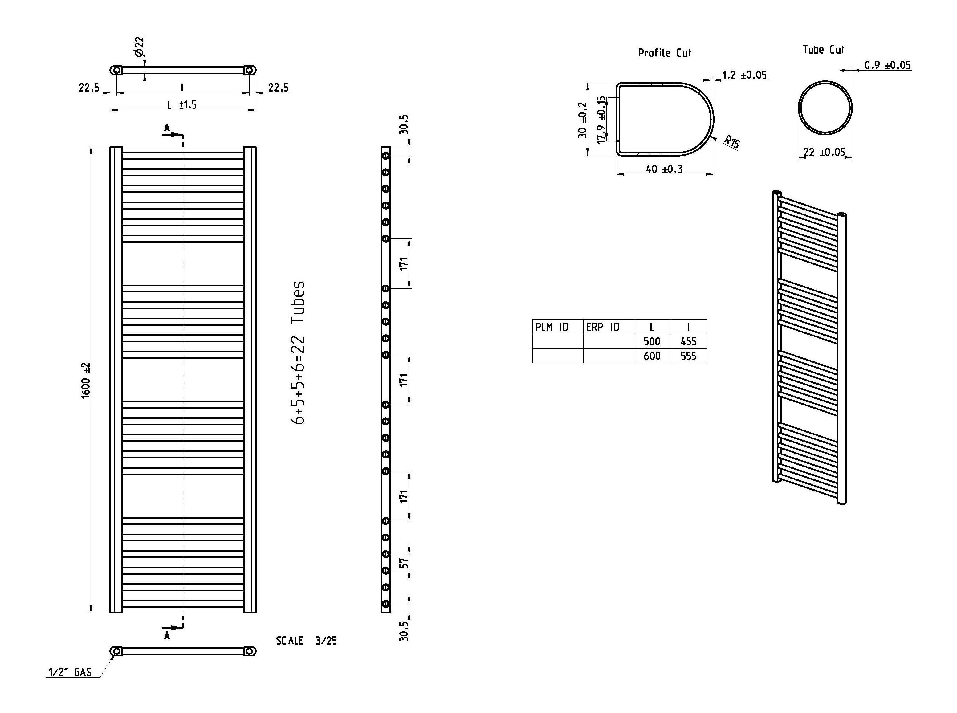 Straight 30mm Ladder Radiator (500x1600x30mm) - Grada-Straight-1600x500_LD.jpg