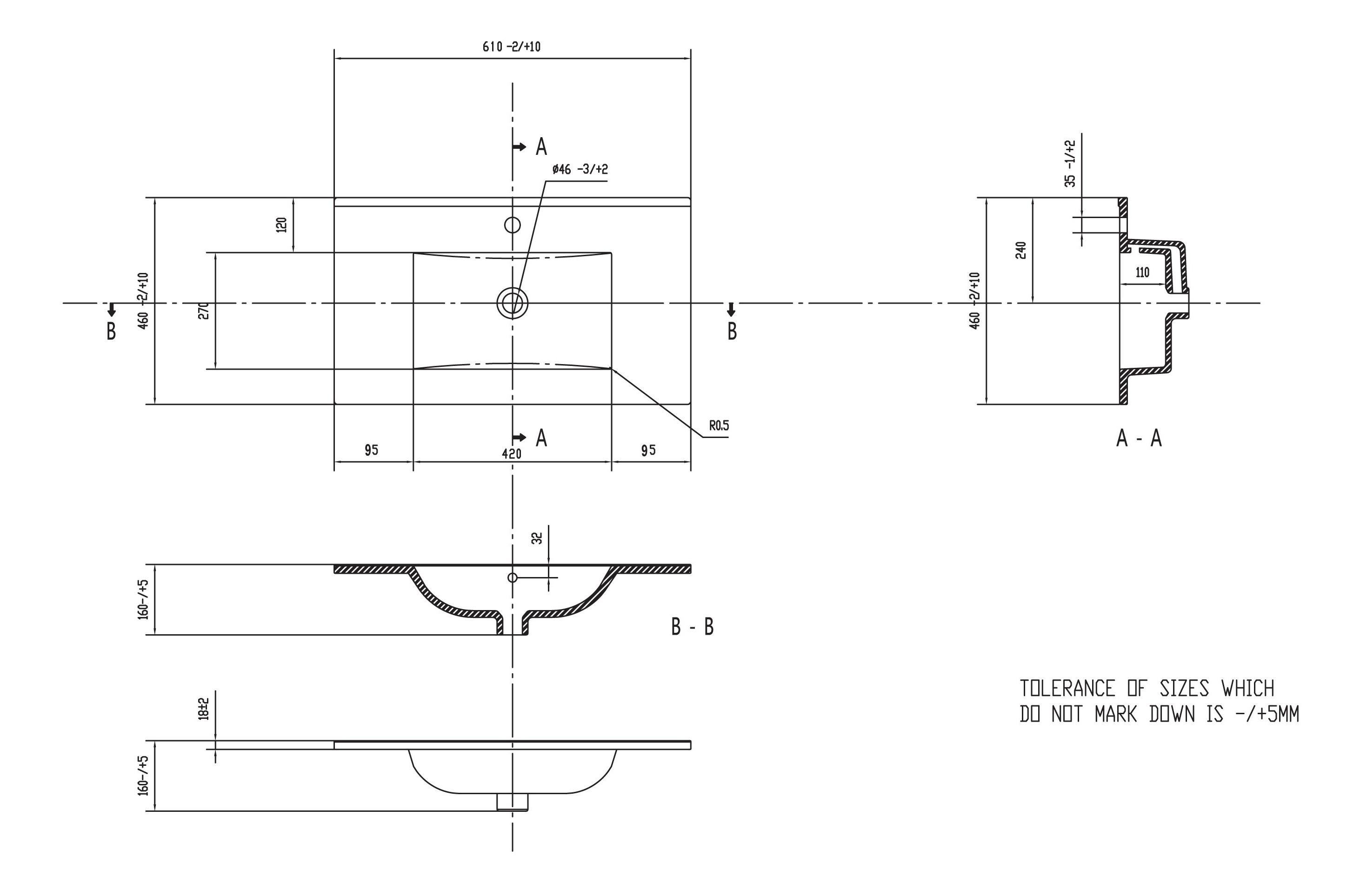 610mm Wall Hung 2 Drawer Basin Unit & Thin Edge Basin - Volta-600-Basin_LD.jpg