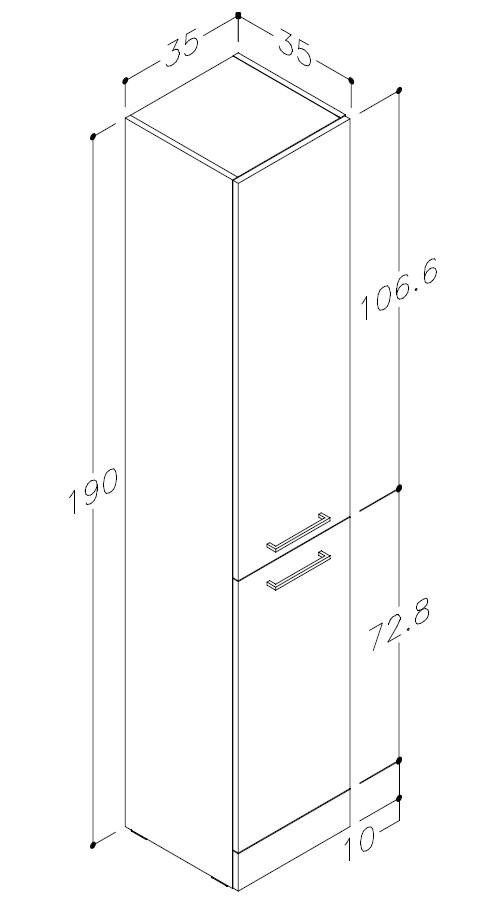 350mm Floor Standing 2 Door Tall Unit - Volta-TallUnit_LD.jpg