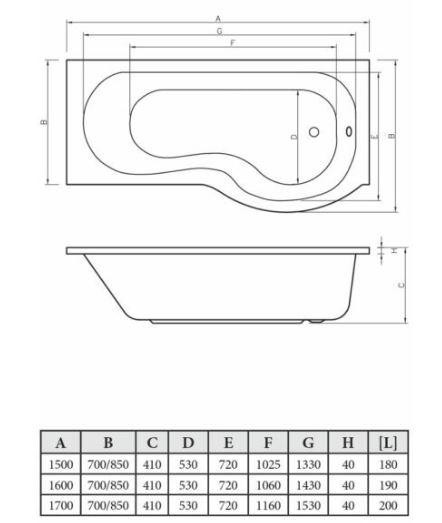P-Shape 1700x700-850x410mm 0TH Shower Bath, Panel & Screen - DIBSHP0240_LD.jpg