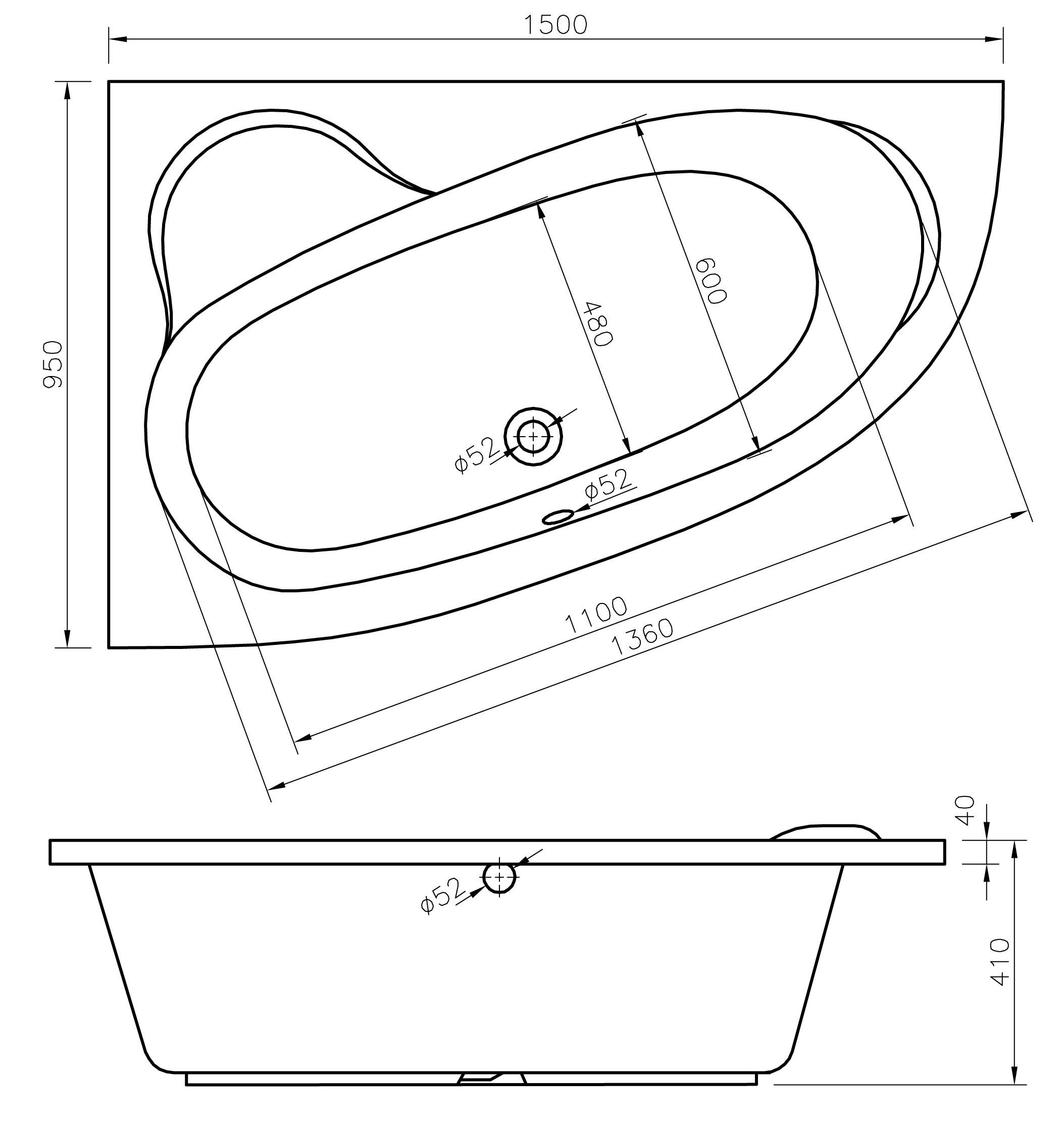 1500x950x600mm 0TH Offset Corner Bath w/Legs - Miramar-1500Corner-LH_DLD.jpg